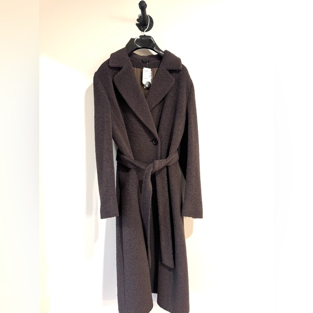NWT Women’s Cinzia Rocca Dark Brown Alpaca and Wool Coat 10